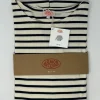 ARMOUR LUX CAMICIA BRETONE COTONE SPESSO RIGA BIANCO/BLU