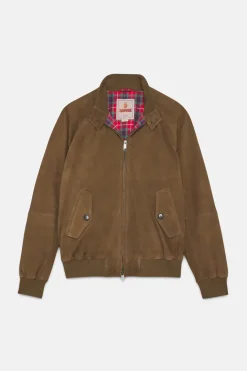 BARACUTA HARRINGTON SUEDE DARK OLIVE
