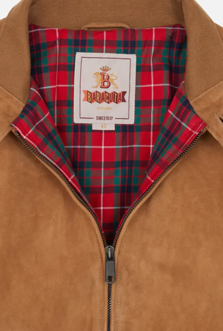 BARACUTA HARRINGTON SUEDE SUEDE CHOCOLATE