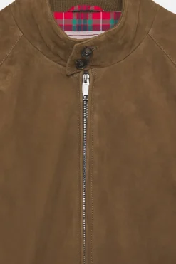 BARACUTA HARRINGTON SUEDE DARK OLIVE