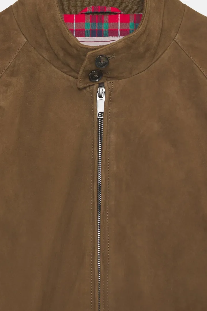 BARACUTA HARRINGTON SUEDE DARK OLIVE