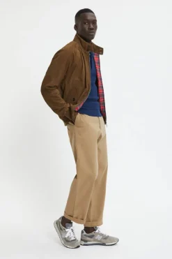 BARACUTA HARRINGTON SUEDE DARK OLIVE