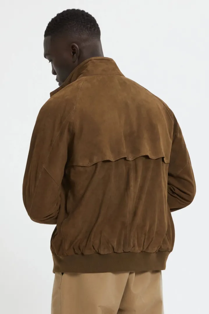 BARACUTA HARRINGTON SUEDE DARK OLIVE