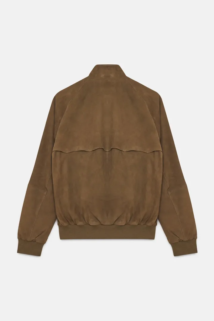 BARACUTA HARRINGTON SUEDE DARK OLIVE