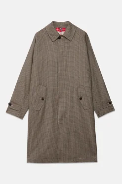 BARACUTA WOOL RAGLAN COAT PIED DE POULE