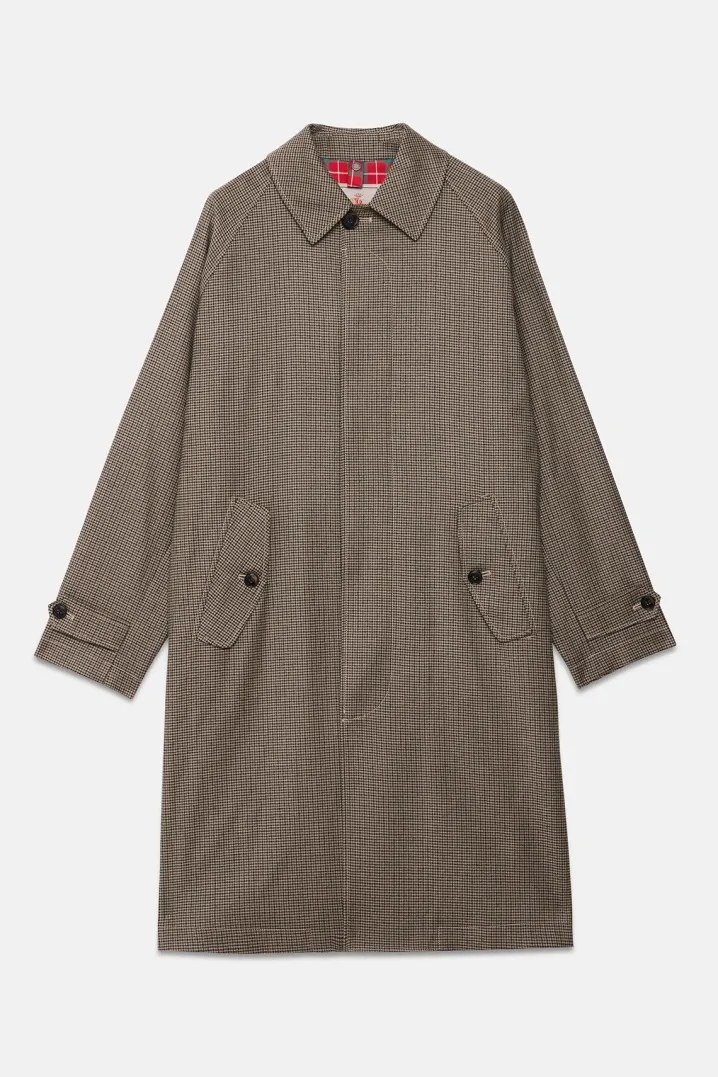 BARACUTA WOOL RAGLAN COAT PIED DE POULE