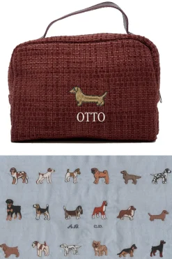 BEAUTY CASE RICAMATO CON IL TUO CANE E LE TUE INIZIALI DOG LOVERS