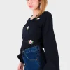 BLUSA OLIVIA MANICA A PALLONCINO RICAMO ROSE