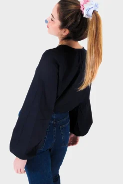 BLUSA OLIVIA MANICA A PALLONCINO RICAMO ROSE