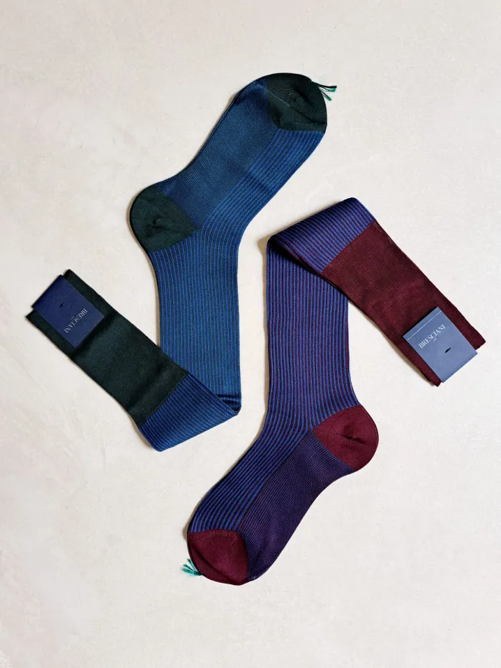 BRESCIANI CALZE A COSTE VERDE CELESTE
