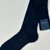 BRESCIANI CALZE BLU MICRO FIORE