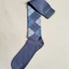 BRESCIANI CALZE LANA FANTASIA ROMBI AZZURRO