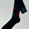 BRESCIANI CALZE LANA FANTASIA ROMBI BLU/VERDE/BORDEAUX