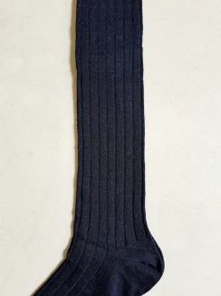 BRESCIANI CALZE LINO A COSTE BLU