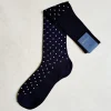 BRESCIANI CALZE MAXI POIS BLU BIANCO