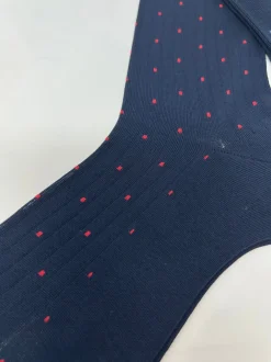 BRESCIANI CALZE MICRO POIS BLU ROSSO