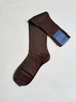 BRESCIANI CALZE QUADRETTO TESTA MORO VERDE