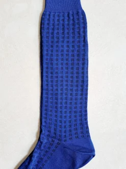 BRESCIANI CALZE QUADRETTO BLUETTE BLU