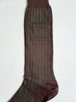 BRESCIANI CALZE QUADRETTO TESTA MORO VERDE