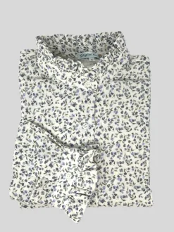 CAMICIA ALEX (OVERSIZE) COREANA CON ROUCHES FIORE LILLA IN GARZA DI CO
