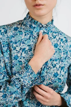 CAMICIA ALEX (OVERSIZE) COREANA MICRO ROUCHES MADE WITH LIBERTY FABRIC