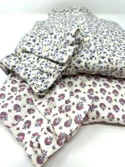 CAMICIA ALEX (OVERSIZE) COREANA CON ROUCHES FIORE LILLA IN GARZA DI CO