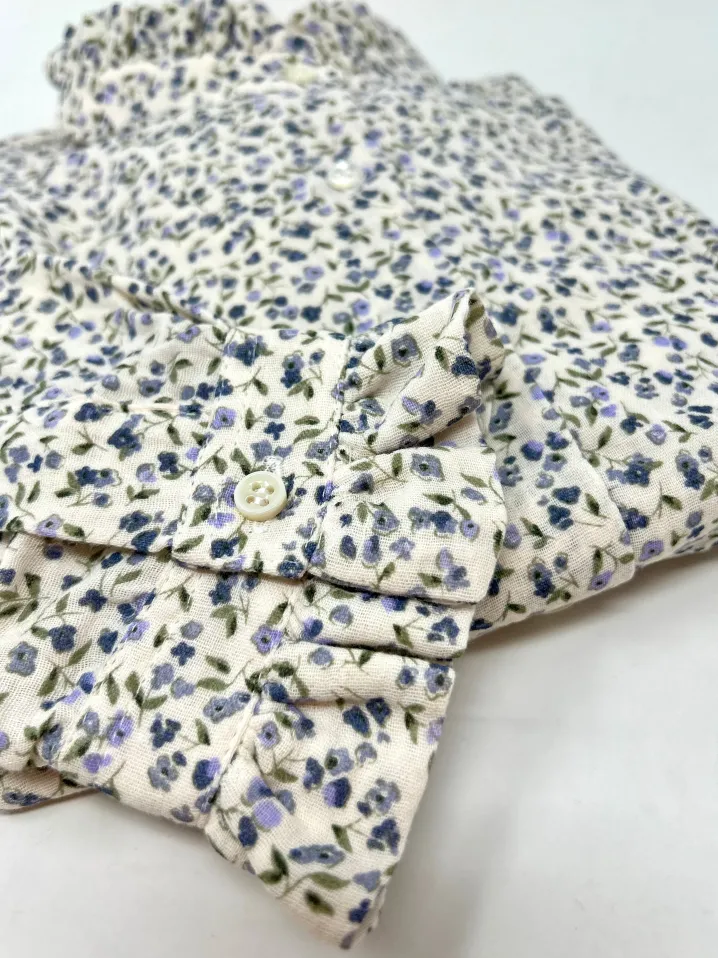 CAMICIA ALEX (OVERSIZE) COREANA CON ROUCHES FIORE LILLA IN GARZA DI CO