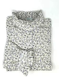 CAMICIA ALEX (OVERSIZE) COREANA CON ROUCHES FIORE LILLA IN GARZA DI CO