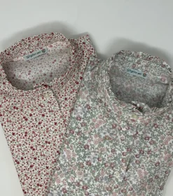 CAMICIA ALEX (OVERSIZE) FANTASIA FIORELLINO ROSA/VERDE
