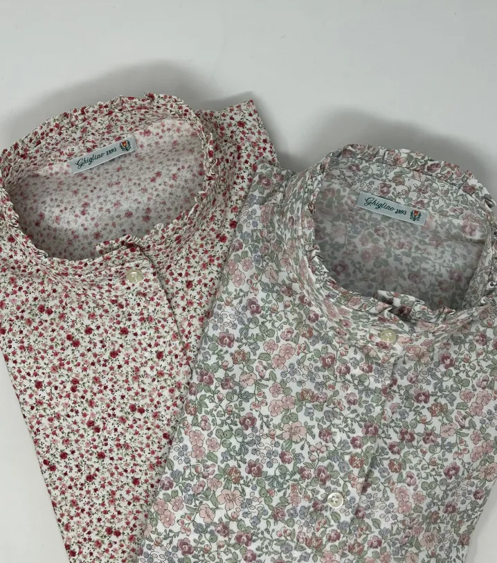 CAMICIA ALEX (OVERSIZE) FANTASIA FIORELLINO ROSA/ROSSO