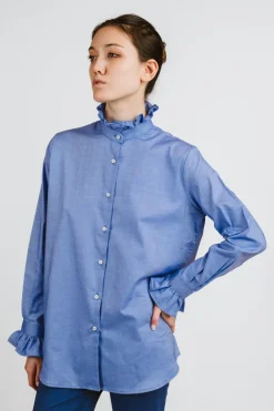 CAMICIA ALEX (OVERSIZE) FANTASIA FIORELLINO ROSA/VERDE