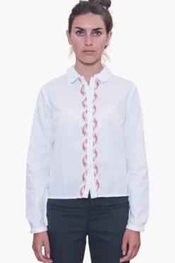 CAMICIA AURORA COLLO ROTONDO E ABBOTTONATURA SERPENTINA