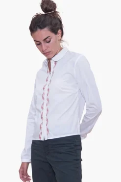 CAMICIA AURORA COLLO ROTONDO E ABBOTTONATURA SERPENTINA