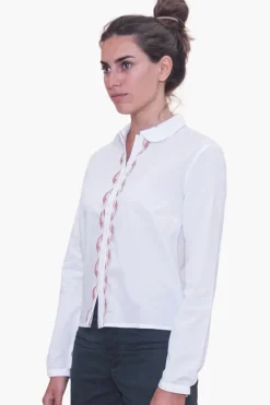 CAMICIA AURORA COLLO ROTONDO E ABBOTTONATURA SERPENTINA