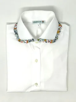 CAMICIA ERIKA BIANCA POPELINE rouches LIBERTY FABRICS