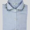 CAMICIA ERIKA OXFORD AZZURRA rouches LIBERTY FABRICS