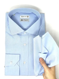 CAMICIA FIL A FIL AZZURRO