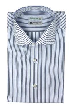 CAMICIA FIL A FIL BASTONCINO AZZURRO