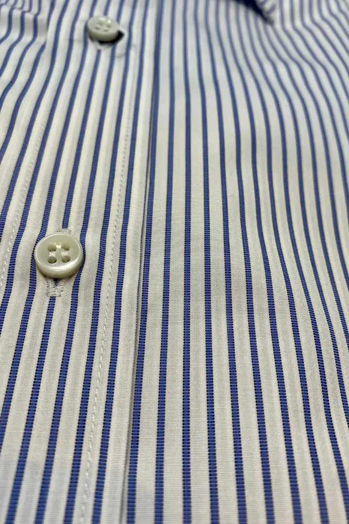 CAMICIA FIL A FIL BASTONCINO AZZURRO
