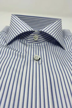 CAMICIA FIL A FIL BASTONCINO AZZURRO