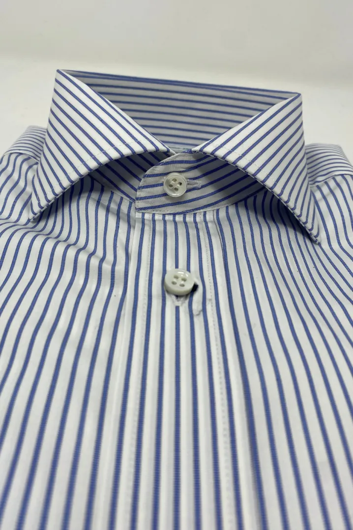 CAMICIA FIL A FIL BASTONCINO AZZURRO