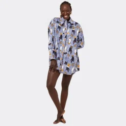 CAMICIA OVERSIZE PRINTED WAX PURPLE HANDS ENDELEA