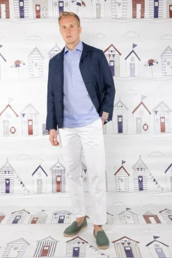 CAMICIA POLO UOMO COLLETTO FRANCESE AZZURRO