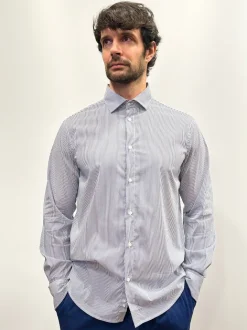 CAMICIA "KENNEDY" BASTONCINO BLU