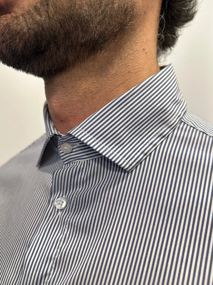 CAMICIA "KENNEDY" BASTONCINO BLU