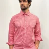 CAMICIA "KENNEDY" QUADRETTO VICHY ROSSO