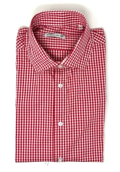 CAMICIA "KENNEDY" QUADRETTO VICHY ROSSO