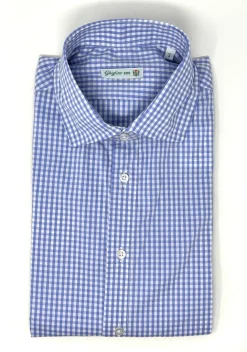 CAMICIA "KENNEDY" QUADRETTO VICHY AZZURRO