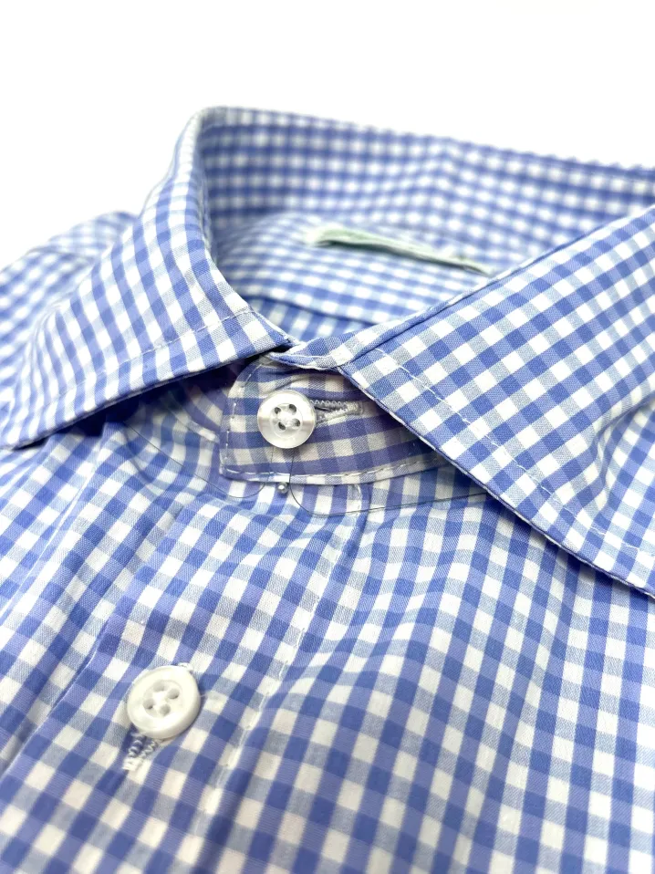 CAMICIA "KENNEDY" QUADRETTO VICHY AZZURRO