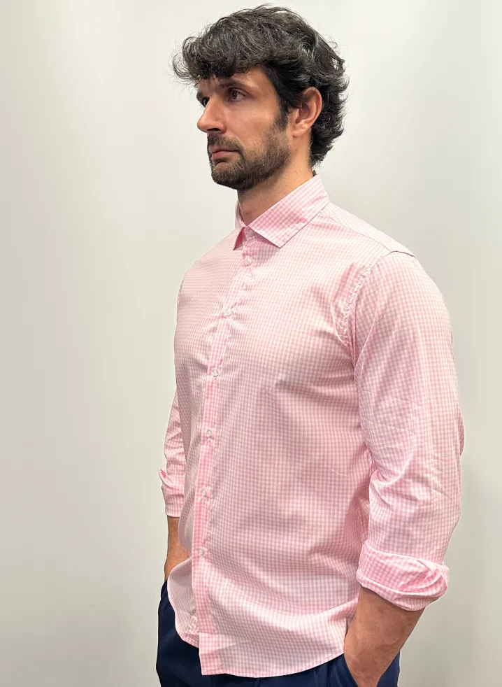CAMICIA "KENNEDY" QUADRETTO VICHY ROSA